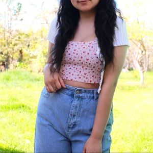 NEW ✨ Floral Ribbed crop tank